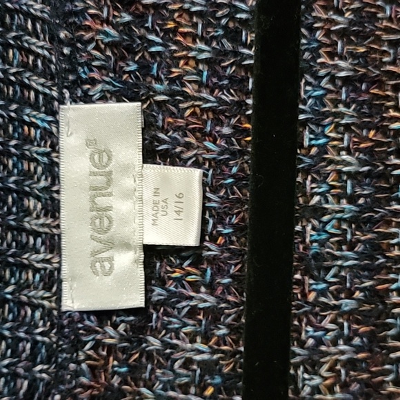 Avenue 14/16 long open sweater blue multi - Picture 2 of 3